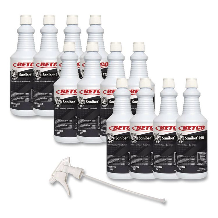 Sanibet RTU Sanitizer and Surface Cleaner, Unscented, 32 oz Bottle