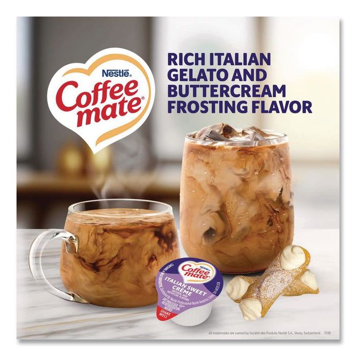 Bulk Liquid Coffee Creamer, Italian Sweet Cream, 0.38 oz Mini Cups, 180/Carton