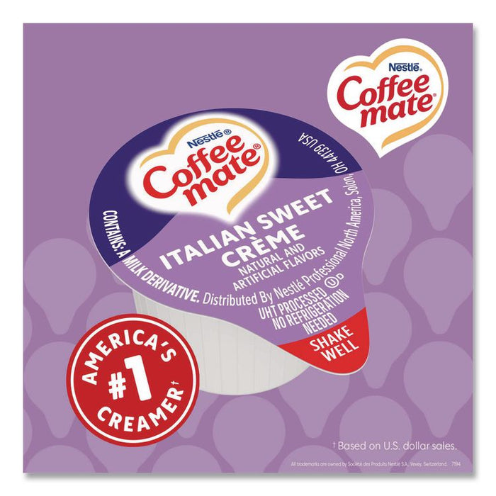 Bulk Liquid Coffee Creamer, Italian Sweet Cream, 0.38 oz Mini Cups, 180/Carton