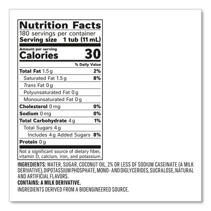 Bulk Liquid Coffee Creamer, Italian Sweet Cream, 0.38 oz Mini Cups, 180/Carton