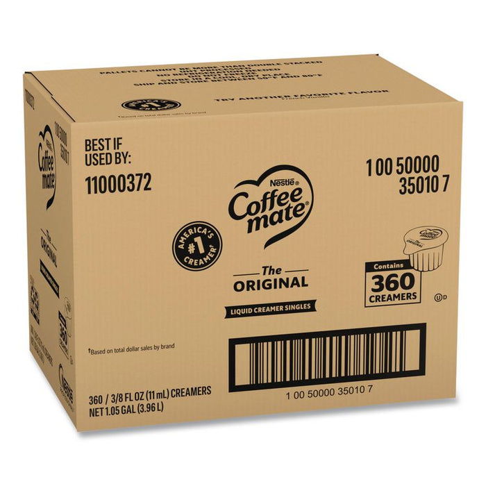 Liquid Coffee Creamer, Original, 0.38 oz Mini Cups, 360/Carton