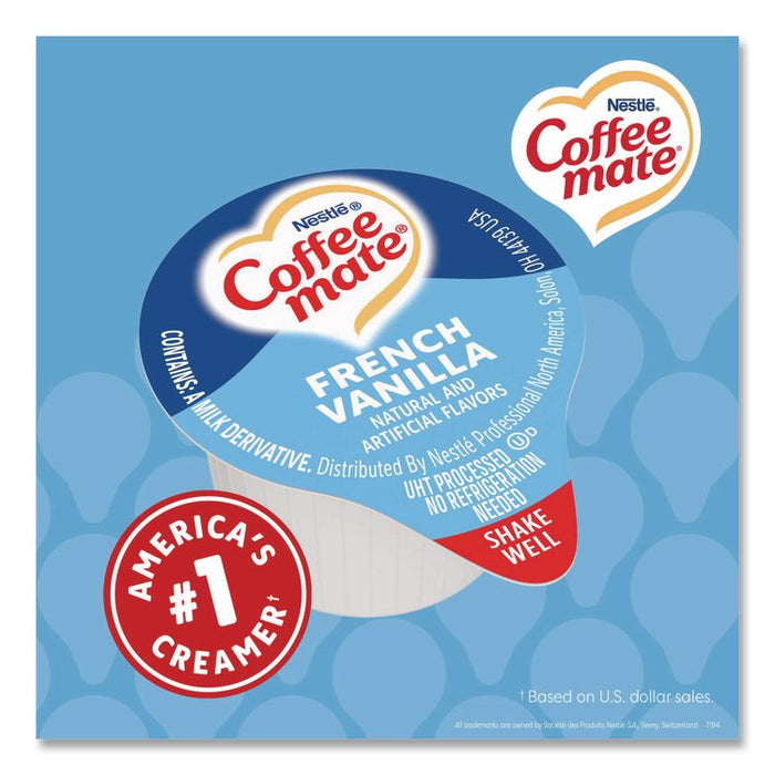 Liquid Coffee Creamer, French Vanilla, 0.38 oz Mini Cups, 180/Carton