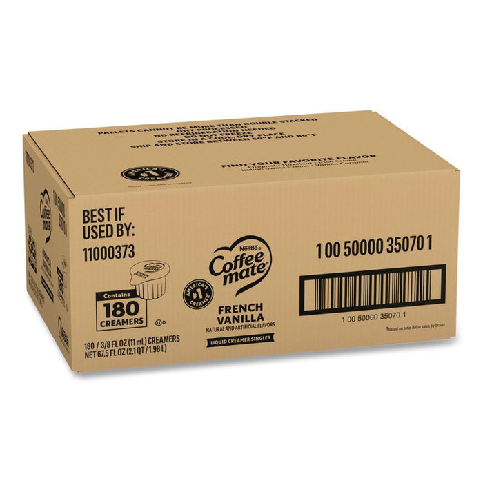 Liquid Coffee Creamer, French Vanilla, 0.38 oz Mini Cups, 180/Carton