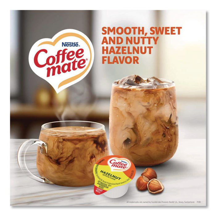 Liquid Coffee Creamer, Hazelnut, 0.38 oz Mini Cups, 180/Carton