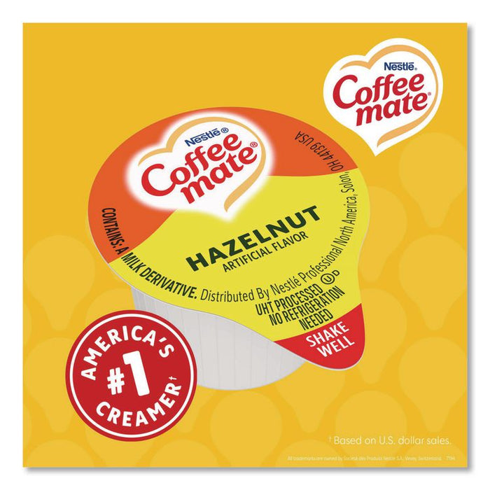 Liquid Coffee Creamer, Hazelnut, 0.38 oz Mini Cups, 180/Carton