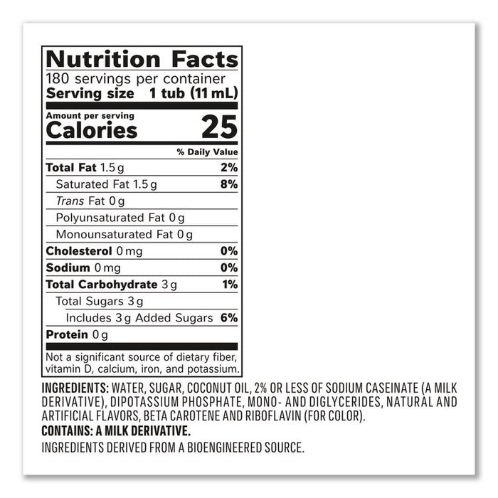 Liquid Coffee Creamer, Hazelnut, 0.38 oz Mini Cups, 180/Carton