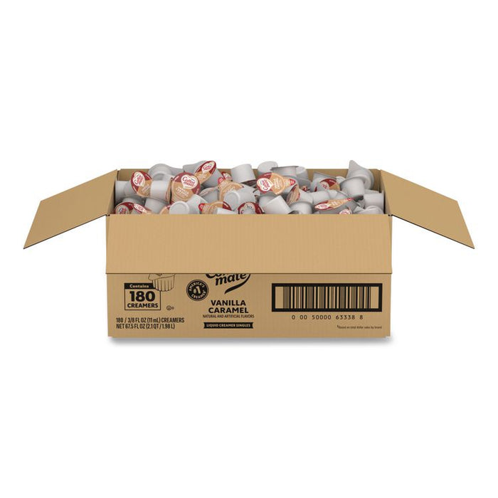 Bulk Liquid Coffee Creamer, Vanilla Caramel, 0.38 oz Mini Cups, 180/Carton