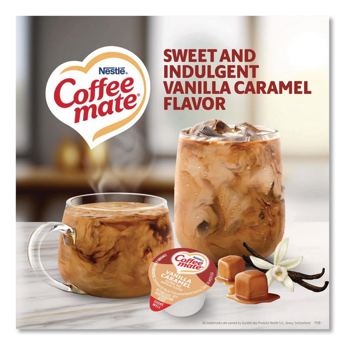 Bulk Liquid Coffee Creamer, Vanilla Caramel, 0.38 oz Mini Cups, 180/Carton