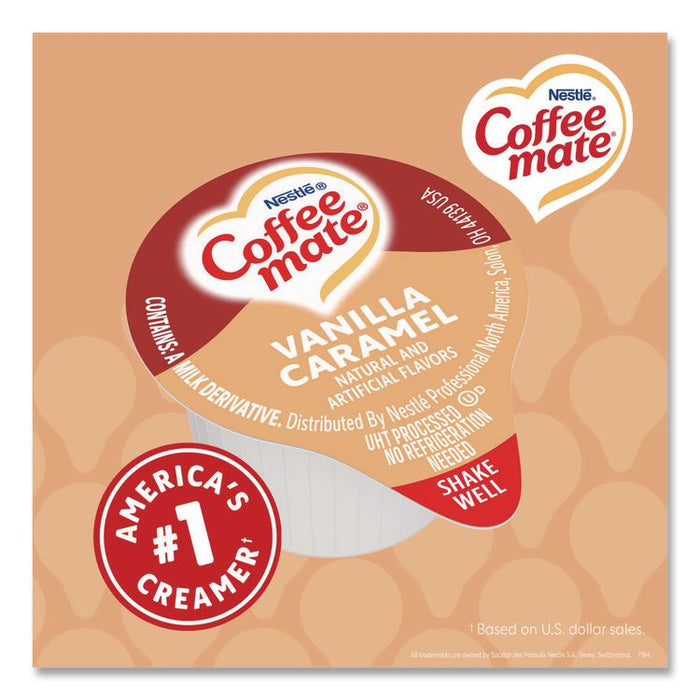 Bulk Liquid Coffee Creamer, Vanilla Caramel, 0.38 oz Mini Cups, 180/Carton