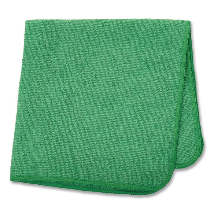 Microfiber Cleaning Cloths, 16 x 16, Green, 24/Pack