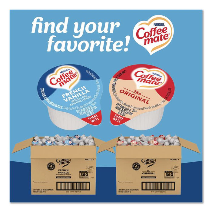 Liquid Coffee Creamer, French Vanilla, 0.38 oz Mini Cups, 360/Carton
