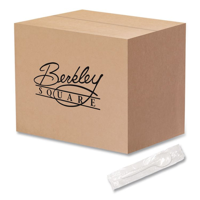 Individually Wrapped Mediumweight Cutlery, Soup Spoon, Plastic, White, 1,000/Carton