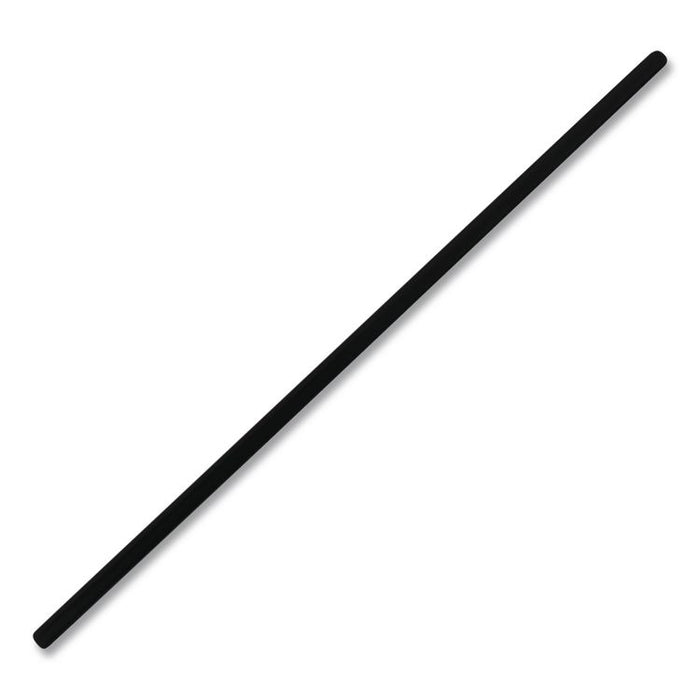 Unwrapped Round Stirrers, 7.75", Polypropylene, Black, 500/Pack