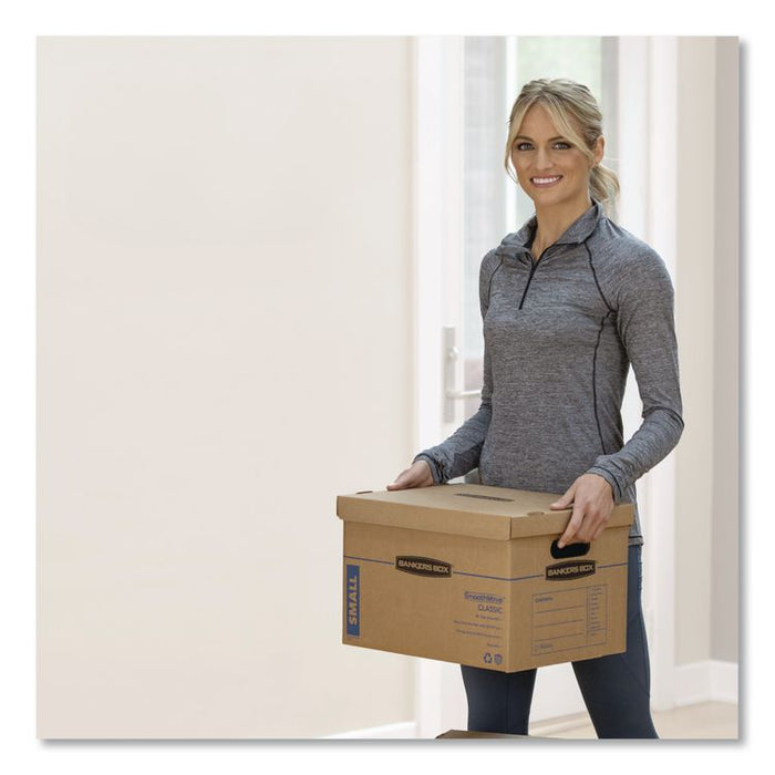 SmoothMove Classic Moving/Storage Boxes, Half Slotted Container (HSC), Large, 17" x 21" x 17", Brown/Blue, 5/Carton