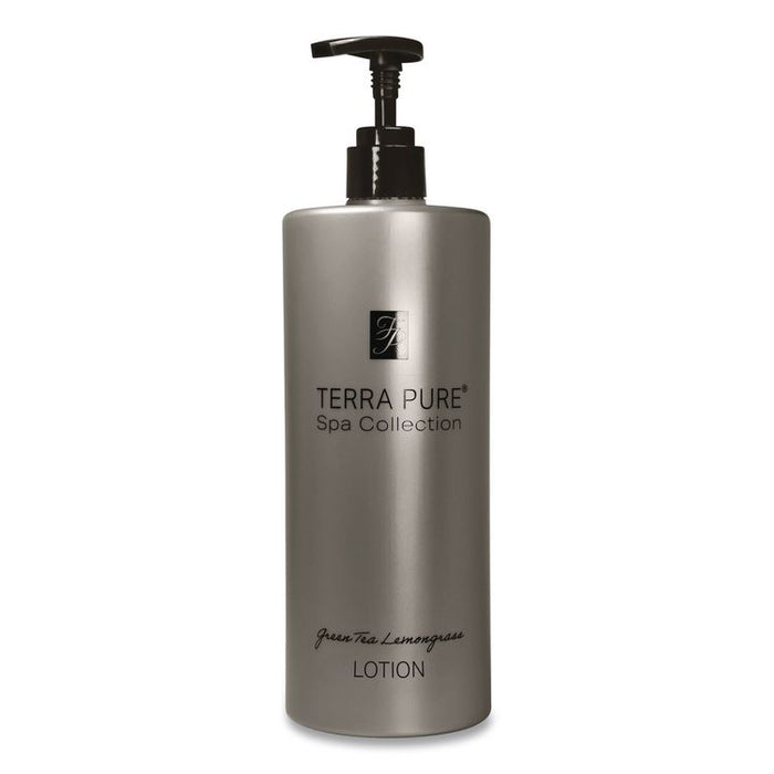 Terra Pure Body Lotion Air Pump, 16.23 oz Bottle, Green Tea and Lemongrass Scent,12/Carton