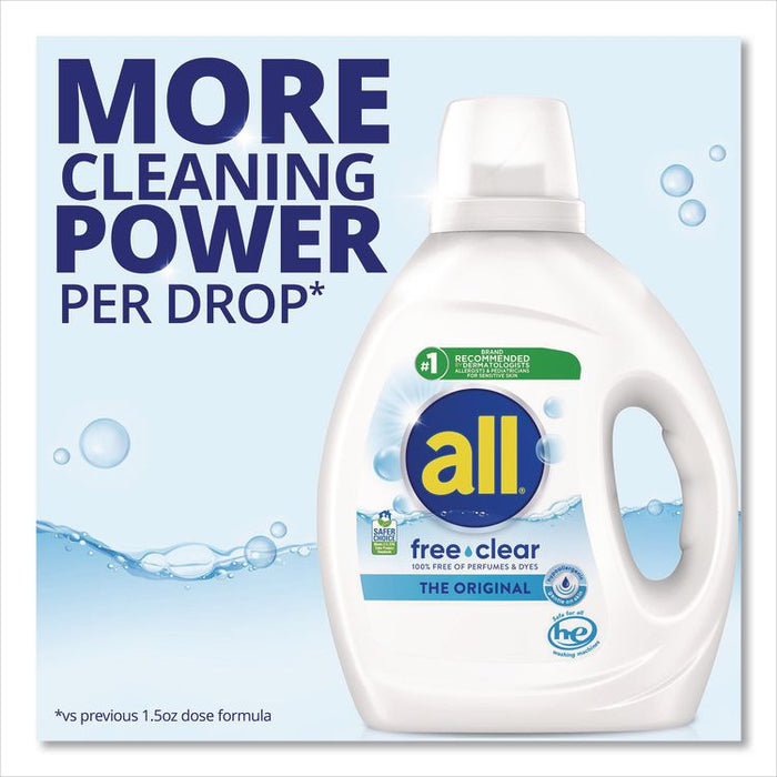 Free Clear HE Laundry Detergent, 58 Loads, Unscented, 73 oz Bottle, 6/Carton