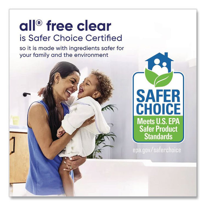 Free Clear HE Laundry Detergent, 58 Loads, Unscented, 73 oz Bottle, 6/Carton