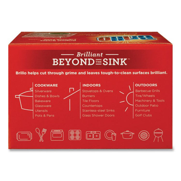 Steel Wool Soap Pads, 2.5 x 3, Gray/Pink, 4 Pads/Box, 12 Boxes/Carton