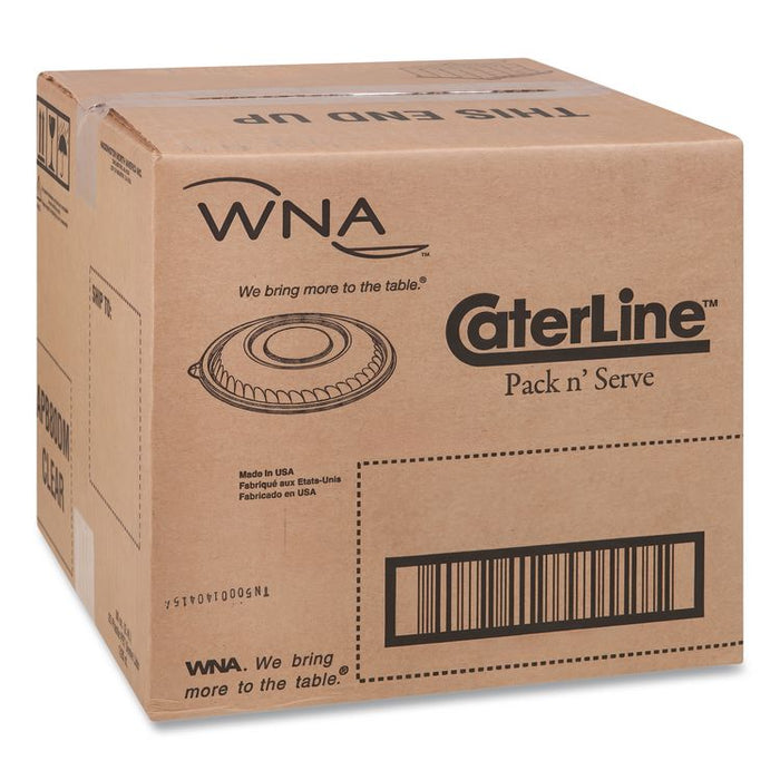 Caterline Pack n' Serve Plastic Lids, Dome Lid, 12" Diameter x 1.5" h, Clear, 25/Carton