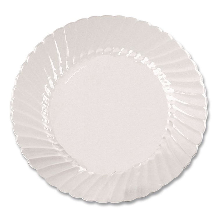 Classicware Plastic Plates, 6" dia, Clear, 12/Pack, 15 Packs/Carton
