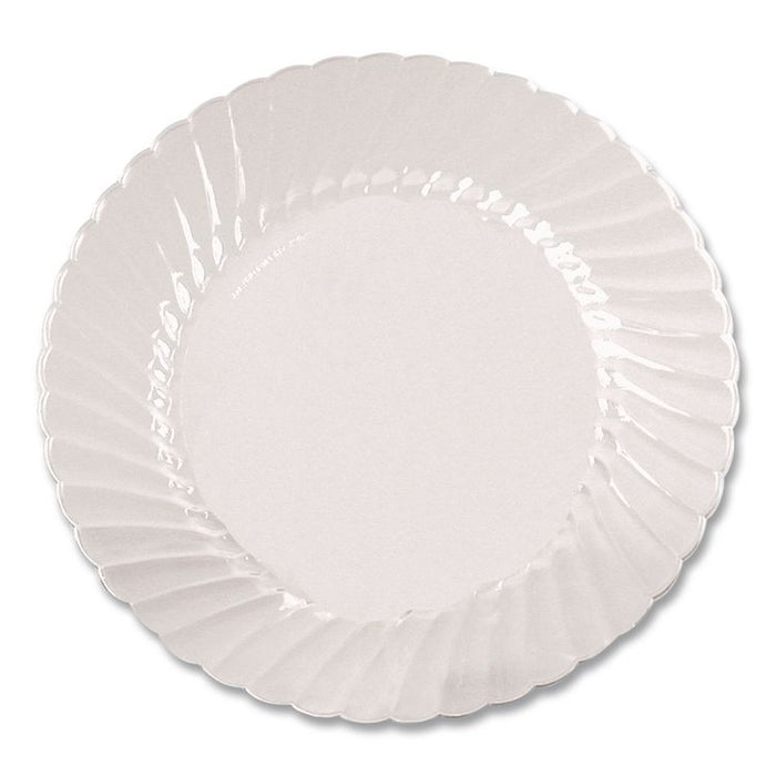 Classicware Plastic Dinnerware Plates, 10.25" dia, Clear, 12/Pack