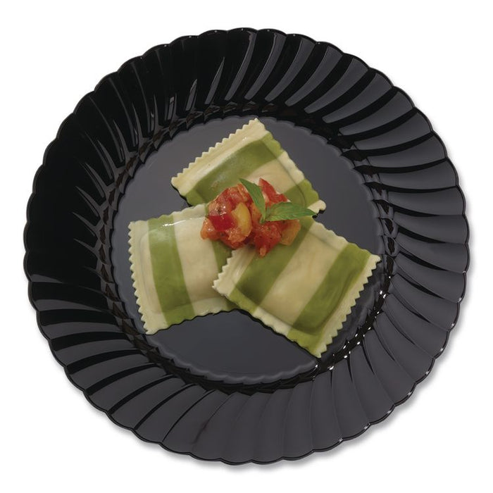 Classicware Plates, Plastic, 10.25" dia, Black, 144/Carton