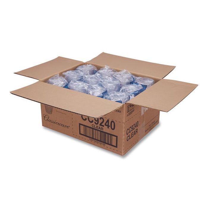Classic Crystal Plastic Tumblers, 9 oz, Clear, Fluted, Squat, 20/Pack, 12 Packs/Carton