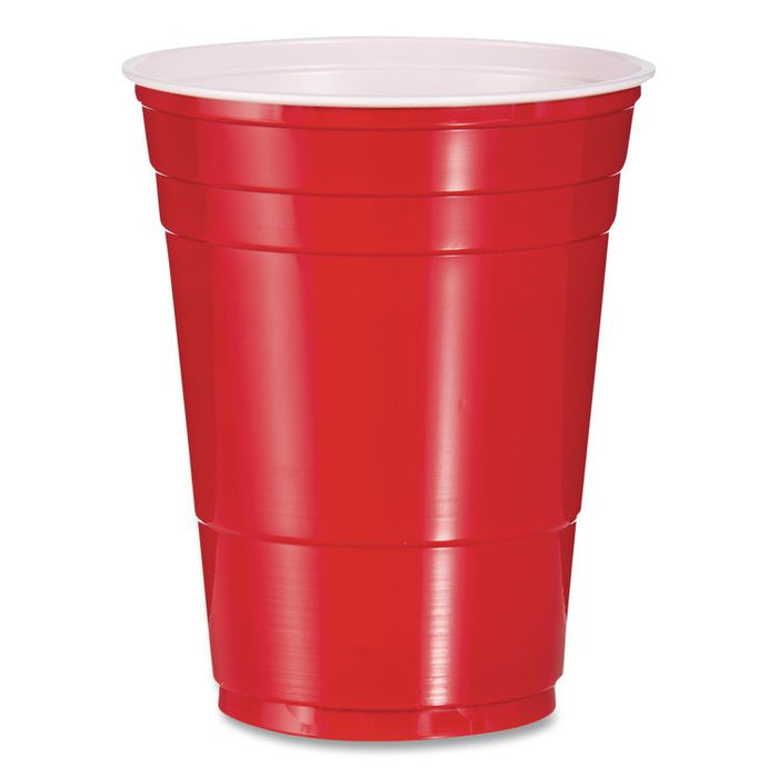 SOLO Party Plastic Cold Drink Cups, 16 oz, Red, 50/Bag, 20 Bags/Carton