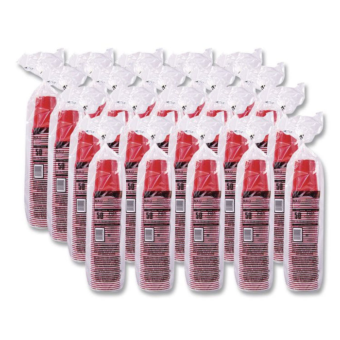 SOLO Party Plastic Cold Drink Cups, 16 oz, Red, 50/Bag, 20 Bags/Carton