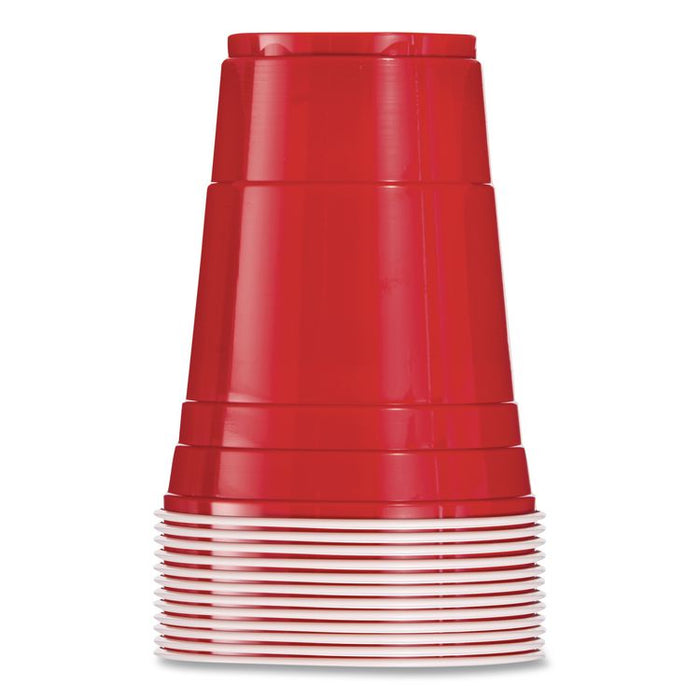 SOLO Party Plastic Cold Drink Cups, 16 oz, Red, 50/Bag, 20 Bags/Carton