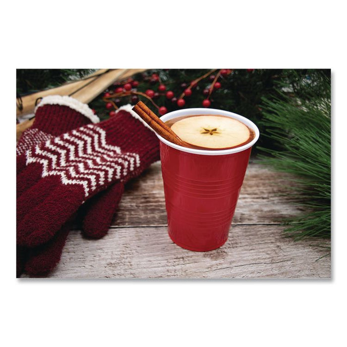 SOLO Party Plastic Cold Drink Cups, 16 oz, Red, 50/Bag, 20 Bags/Carton