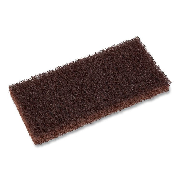 Heavy-Duty Utility Pad, 4.62 x 10, Brown, 10/Carton