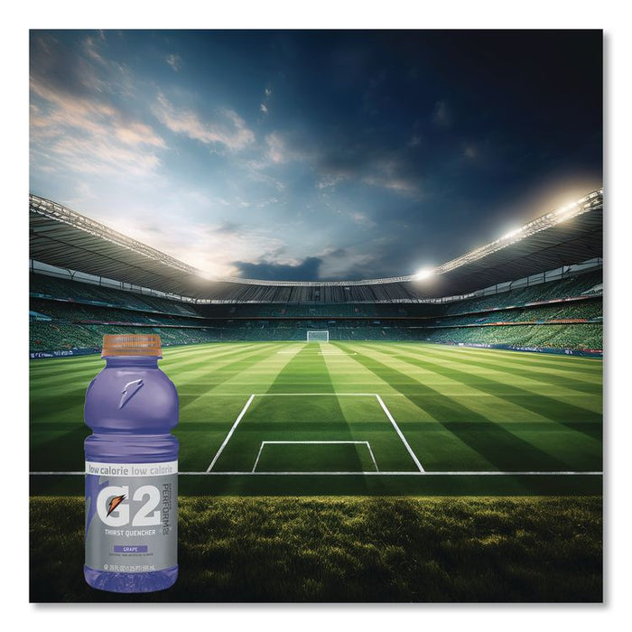 G2 Perform 02 Low-Calorie Thirst Quencher, Grape, 20 oz Bottle, 24/Carton