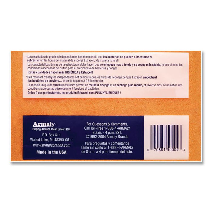 Commercial Heavy Duty Scrub Sponge, 3.5 x 6.12, 0.8" Thick, Orange/Green,12/Carton