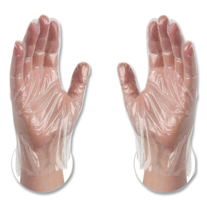 Poly Food Safe Industrial Gloves, Powder-Free, Medium, Clear, 500/Box
