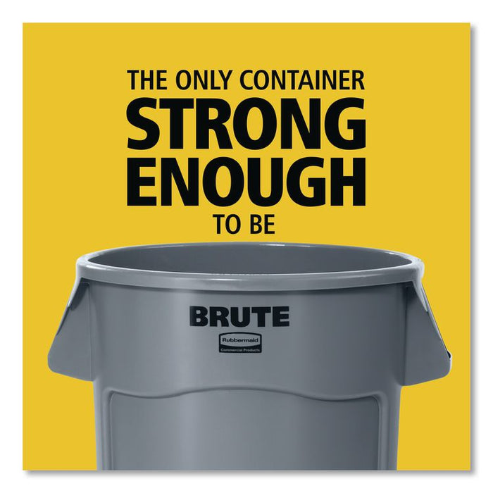 Brute Container, 10 gal, Plastic, Blue