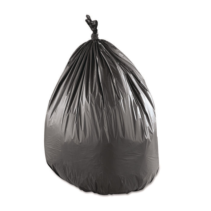Low-Density Commercial Can Liners, 33 gal, 0.9 mil, 33" x 39", Black, Interleaved Roll, 25 Bags/Roll, 6 Rolls/Carton