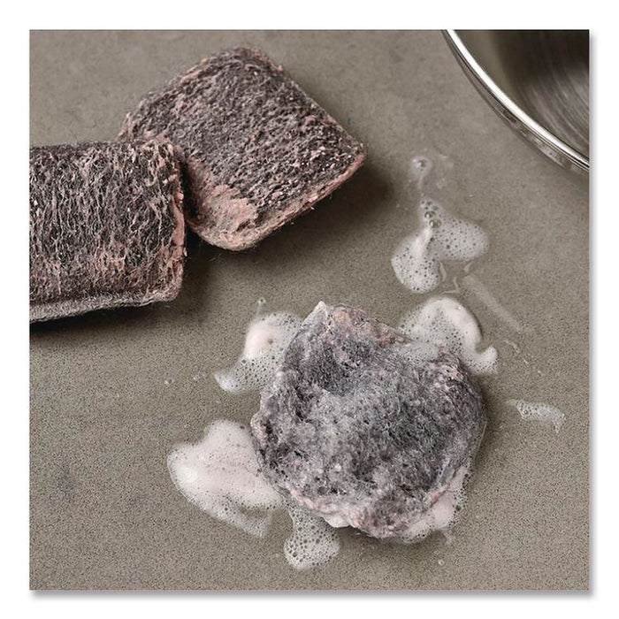 Steel Wool Soap Pads, 3 x 3, Gray/Pink, 12 Pads/Box, 12 Boxes/Carton