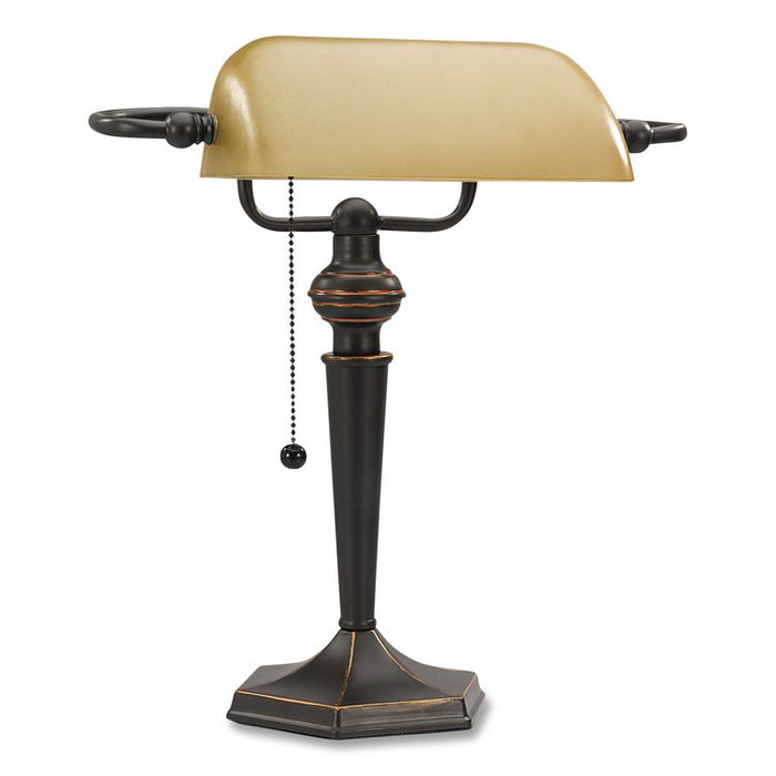Traditional Banker's Lamp, 10w x 13.38d x 16h, Antique Bronze