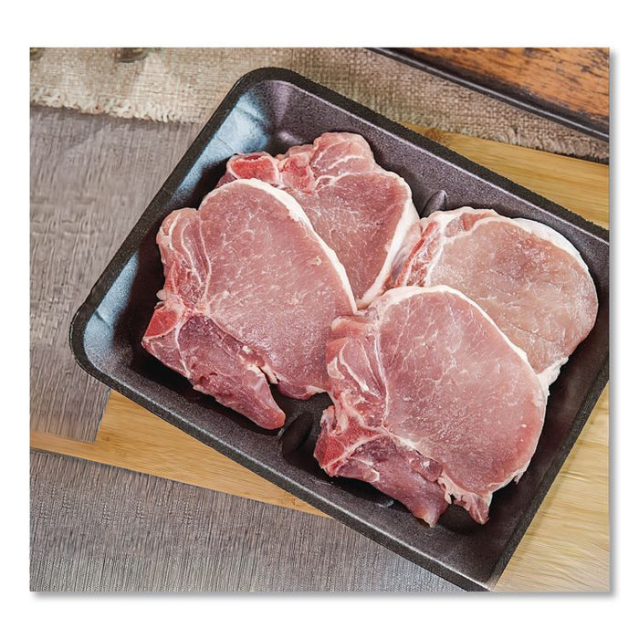 Supermarket Tray, #4D, 8.6 x 6.6 x 1.3, Black, Foam, 400/Carton