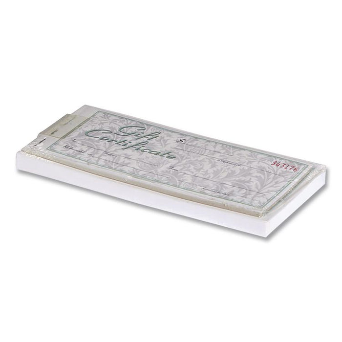 Gift Certificates with Envelopes, 8 x 3.4, White/Canary, 25/Book