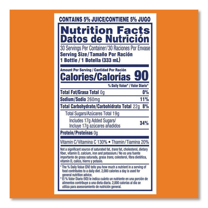 Tangy Original Sport Bottle, Orange, 11.3 oz Bottle, 30/Carton