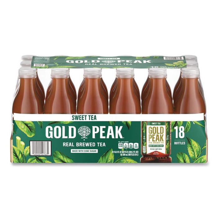 Sweet Black Tea Bottles, 16.9 oz Bottle, 18/Carton