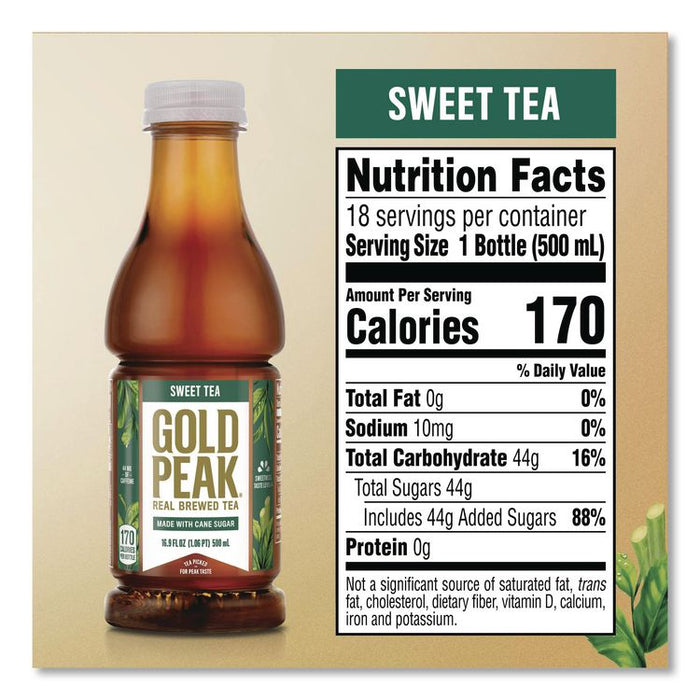 Sweet Black Tea Bottles, 16.9 oz Bottle, 18/Carton