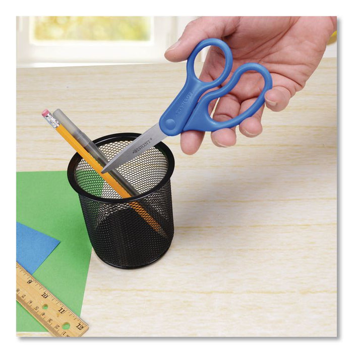 Preferred Line Stainless Steel Scissors, 8" Long, 3.5" Cut Length, Straight Blue Handle