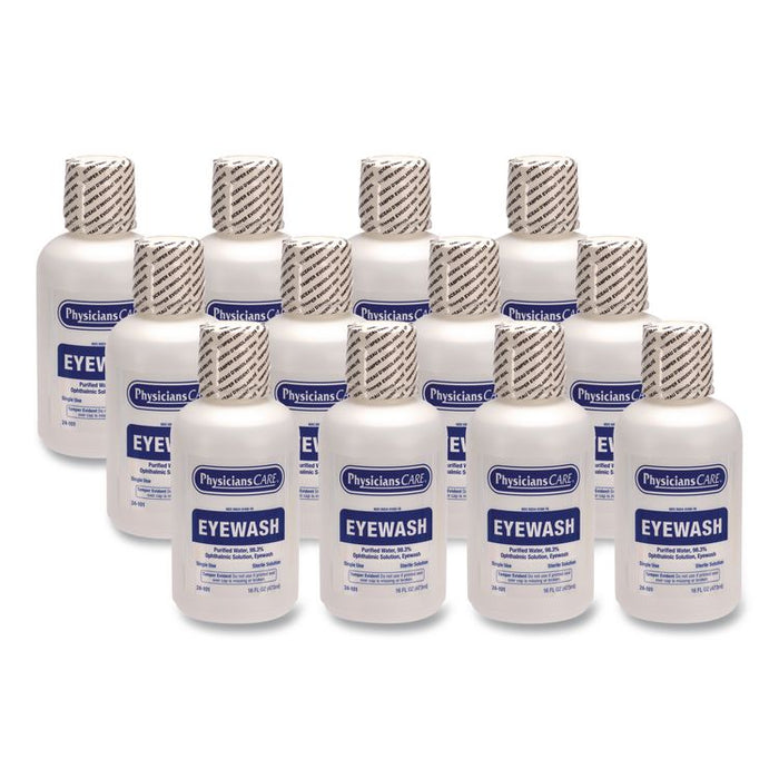 Eye Wash, 16 oz Bottle, 12/Carton