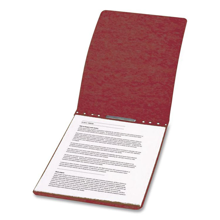 PRESSTEX Report Cover with Tyvek Reinforced Hinge, Top Bound, Two-Piece Prong Fastener, 2" Capacity, 8.5 x 11, Red/Red
