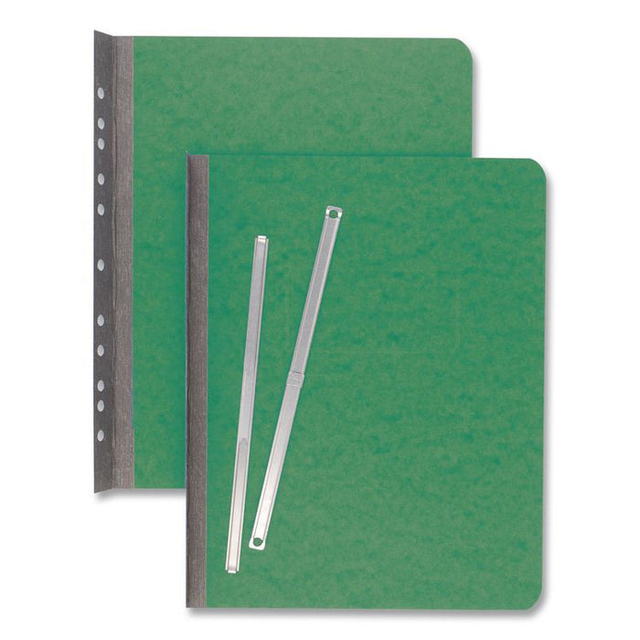 PRESSTEX Report Cover with Tyvek Reinforced Hinge, Side Bound, 2-Piece Prong Fastener, 8.5 x 11, 3" Capacity, Dark Green