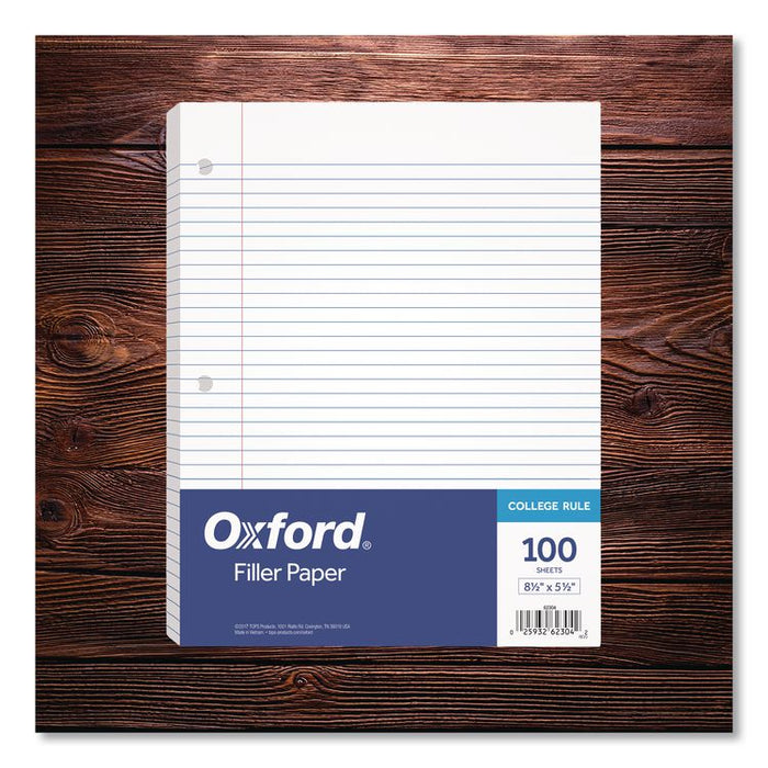 Filler Paper, 3-Hole, 5.5 x 8.5, Medium/College Rule, 100/Pack