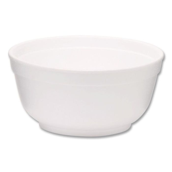 Foam Bowls, Squat Style, 8 oz, White, 1,000/Carton